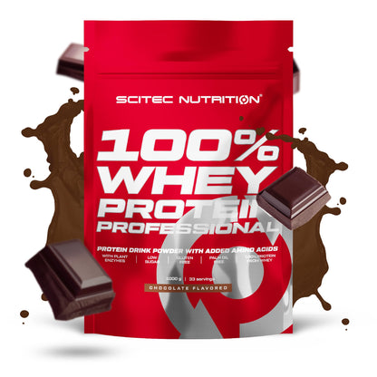 Scitec Nutrition 100% Whey Protein Professional - Potenziato con aminoacidi extra ed enzimi digestivi - Senza glutine - Senza olio di palma, 2.35 kg, Cioccolato