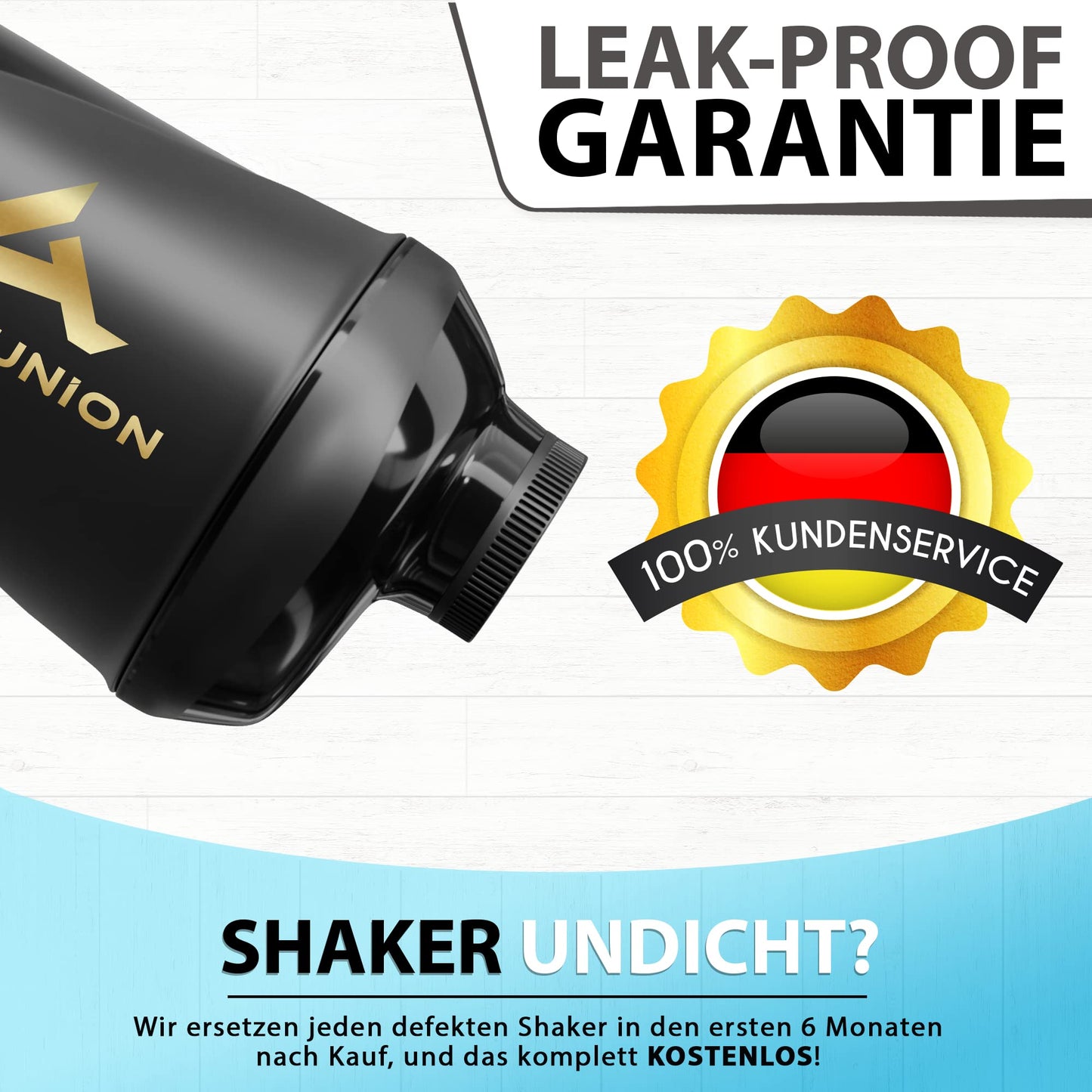 AMITYUNION Shaker per proteine - L'ORIGINALE Senza BPA con setaccio, scala per frullati di siero di latte cremosi, tazze Gym Deluxe per isolati e concentrati sportivi