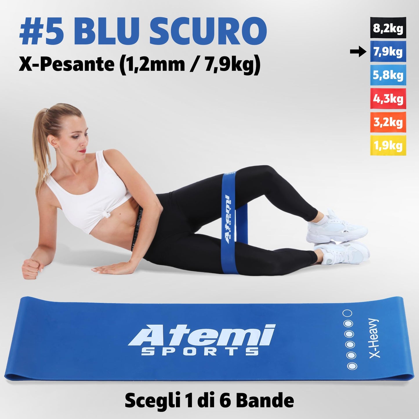 Banda Elastica [EXTRA LARGA] | Fasce Elastiche Fitness per Glutei, Gambe, Fianchi | Bande di Resistenza per Donne o Uomini | [VENDUTO SINGOLAMENTE]