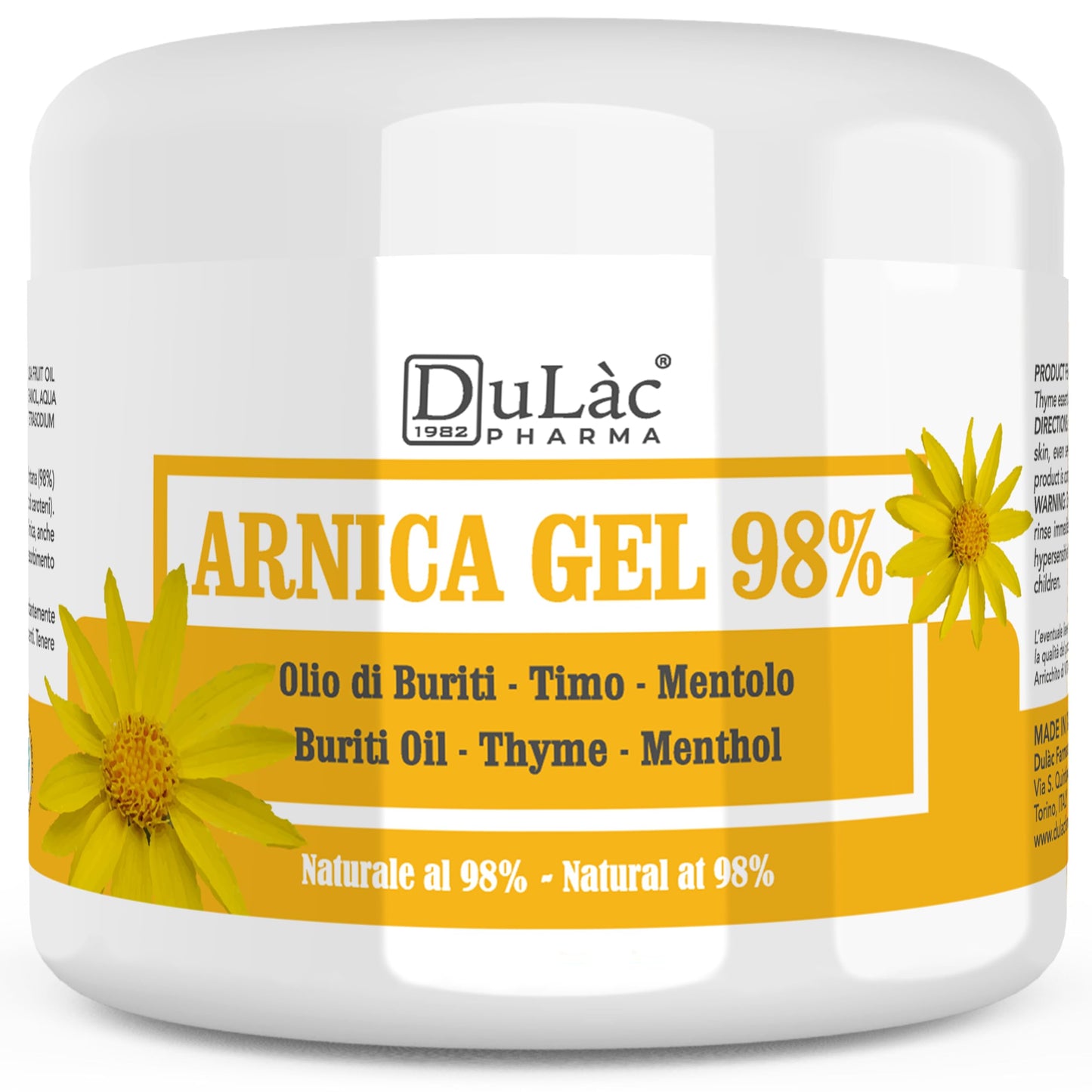 Dulàc - Arnica Per Cavalli Uso Umano Gel 500 ml, Arnica Forte 98% Non unge, Formula Naturale, per Massaggi a Muscoli e Articolazioni, Dermatologicamente Testato, Made in Italy