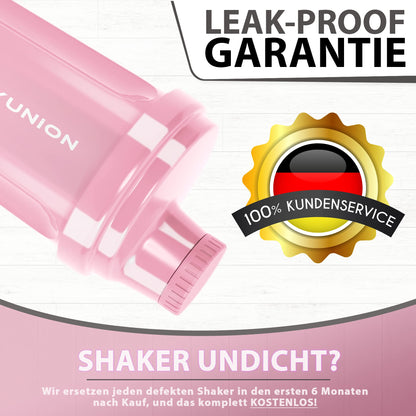 AMITYUNION Shaker per proteine 300 ml Heaven a prova di perdite, senza BPA con setaccio cliccabile e scala per frullati cremosi di siero di latte, shaker per proteine, originale in Fumo nero