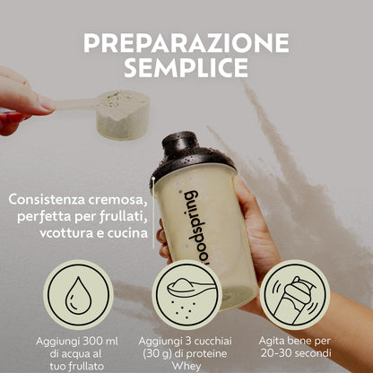 foodspring - Proteine Whey in polvere Cioccolato - Con 21 g di proteine per l'aumento muscolare, perfetta solubilità, ultra-filtrate & ricche di BCAA ed EAA - gusto pieno e delizioso (750 g)