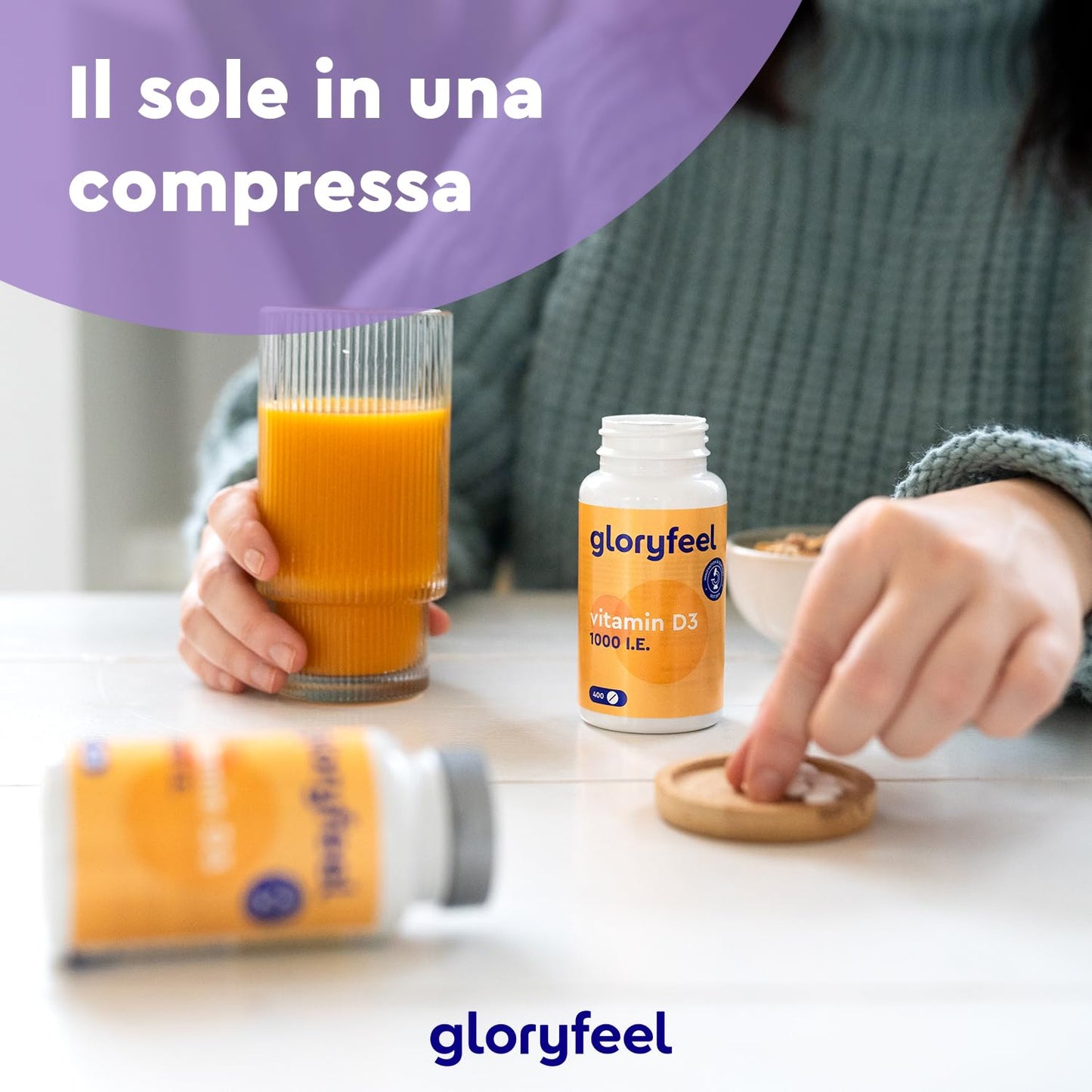 Vitamina D3 1000 IU per Compressa (25mcg), 400 Compresse (Scorta 1+ Anno), Vit D ad Alto Dosaggio, Integratore Vitamina D3 Colecalciferolo, Supporta Ossa, Denti, Muscoli e Difese Immunitarie