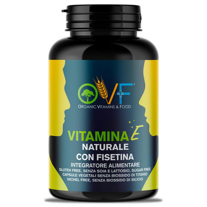 OVF Vitamina E Integratore con Fisetina - 120 Capsule 60mg - Antiossidante Naturale - Supporta il Benessere di Cuore, Cervello e Sistema Immunitario.