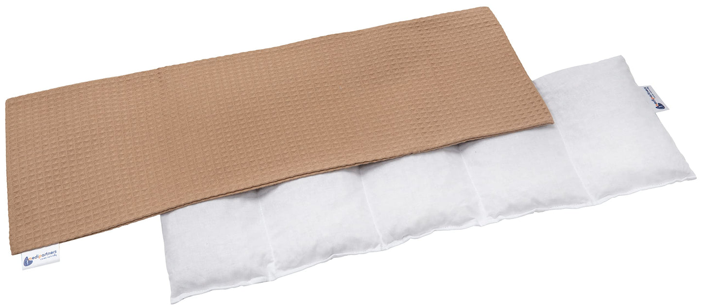 Medi Partners Cuscino Termico noccioli ciliegio 60x20cm 800g 100% Cotone 5 Camere Grande Terapia del freddo Federa sfoderabile (Stelle)