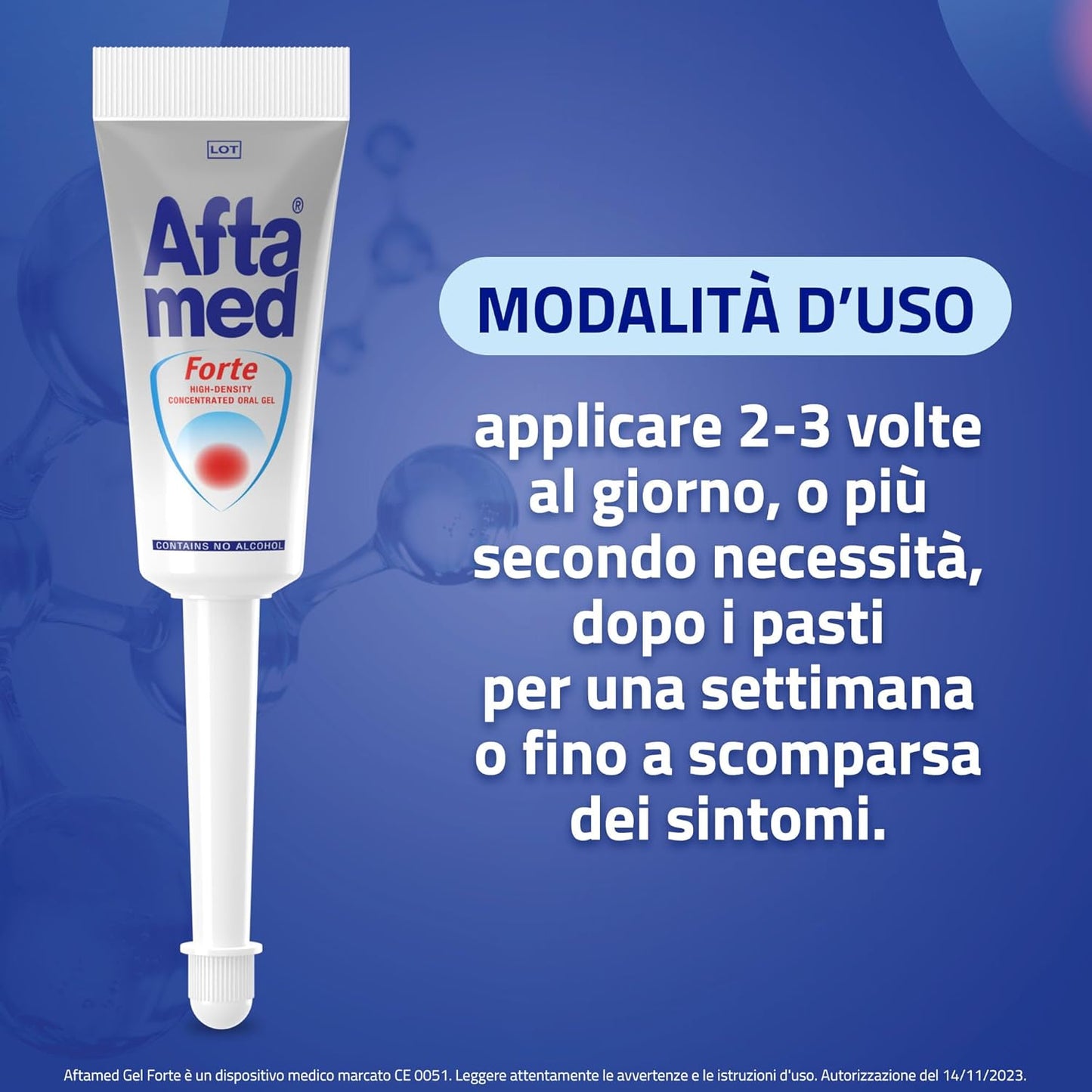 Aftamed Gel Forte indicato per Afte, Stomatiti Aftose, Lesioni del cavo orale - Tubetto da 8ml