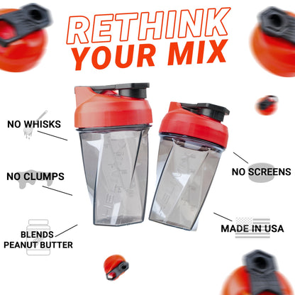 HELIMIX 1,5 Vortex Blender Shaker bottiglia contiene fino a 828 ml | Nessuna palla o frusta | Prodotto negli Stati Uniti | Portatile pre allenamento Proteine del siero di latte shaker tazza | Mescola