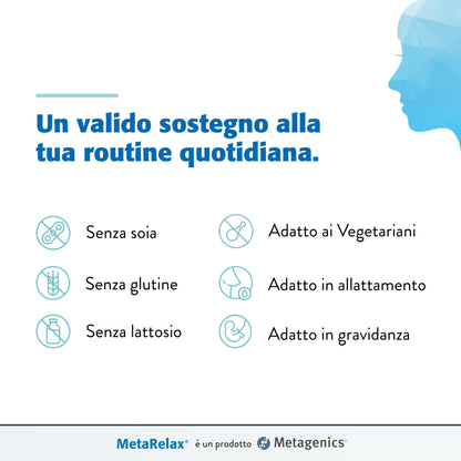 Metagenics - MetaRelax, In Situazioni di Stress, Stanchezza e Tensione Muscolare - 45 Compresse