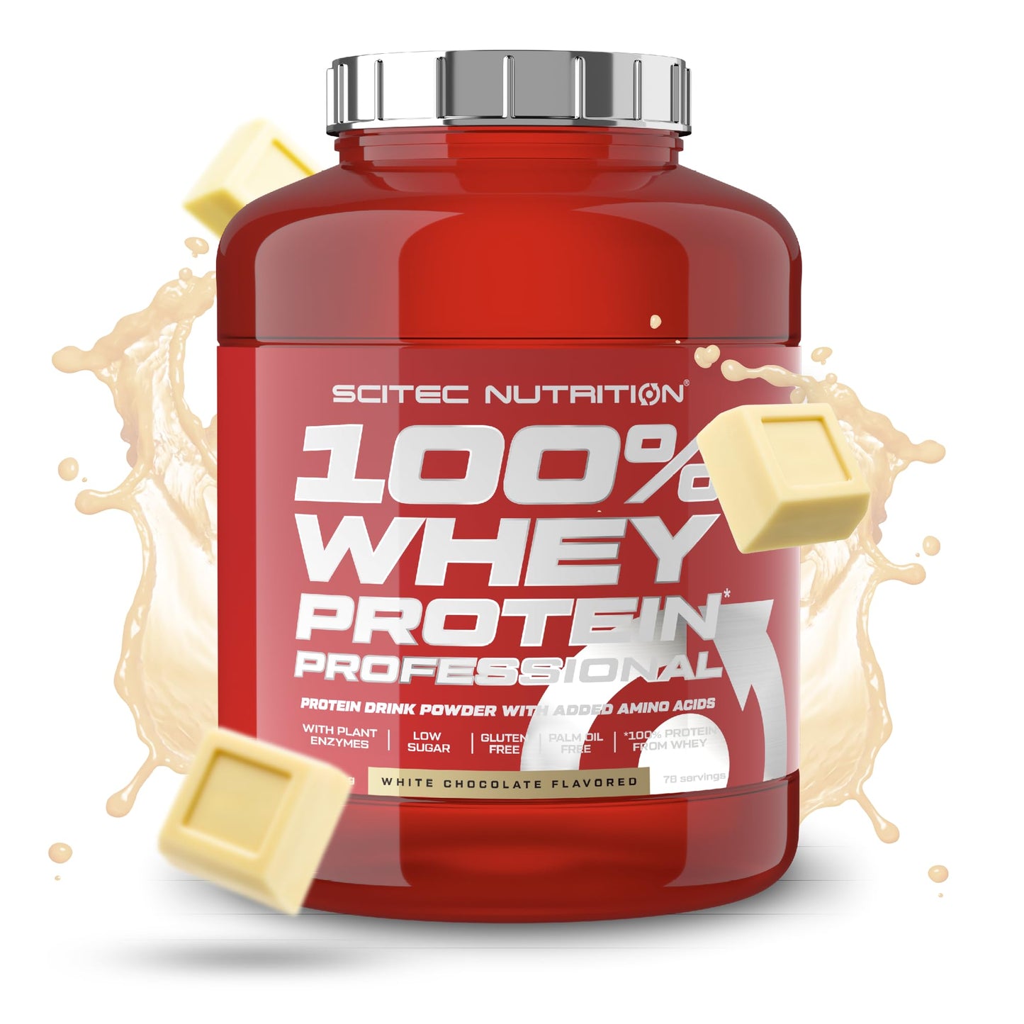 Scitec Nutrition 100% Whey Protein Professional - Potenziato con aminoacidi extra ed enzimi digestivi - Senza glutine - Senza olio di palma, 2.35 kg, Cioccolato