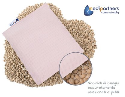 Medi Partners Cuscino termico con noccioli di ciliegia grande 500g rettangolare 20x25cm 100% cotone per terapia del freddo e del calore