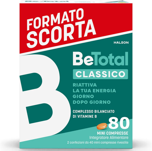 Be-Total Compresse Integratore Alimentare di Vitamina B Riattiva l’Energia, Riduce la Stanchezza, Supporta il Sistema Immunitario, Adulti, 80 Mini Compresse