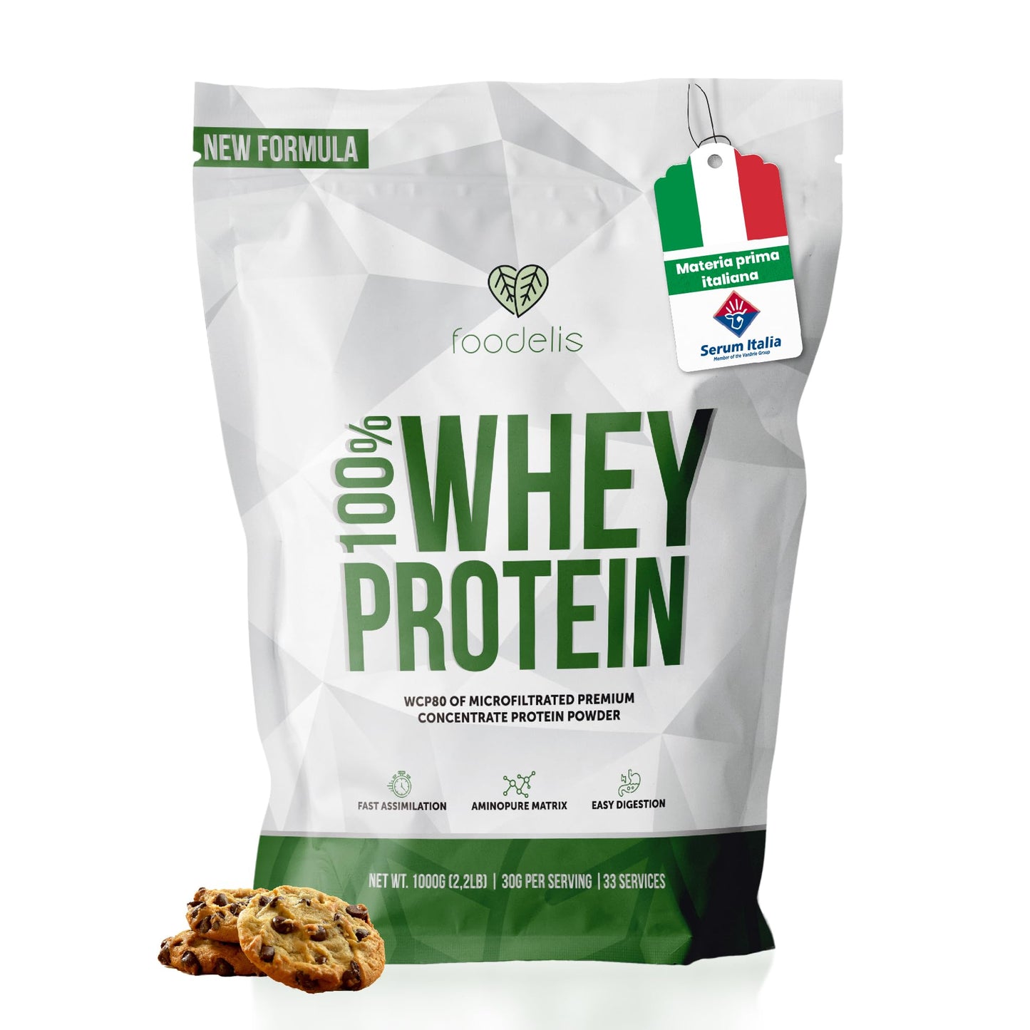 Proteine in Polvere 1 kg Vaniglia | Whey Protein con Aminoacidi Essenziali | Proteine per la Massa Muscolare ad Alta Solubilità | Proteine Whey Facilmente Digeribili | Materia Prima Italiana.