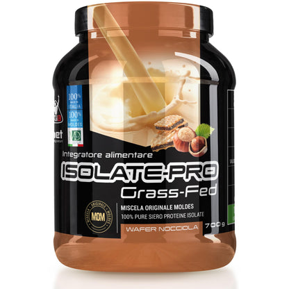 NET Integratori ISOLATE PRO Grass Fed - 700g Cioccolato - Proteine Isolate Con EAA Aminoacidi Essenziali e BCAA - Massimizza La Sintesi Proteica e La Crescita Muscolare