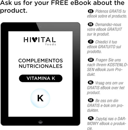 Vitamina K2 MK7 200 mcg. 240 compresse vegane di Vitamina K per 8 mesi. 200 mcg di Vitamina K2 Menachinone MK-7 per sostenere la salute delle ossa e delle articolazioni.