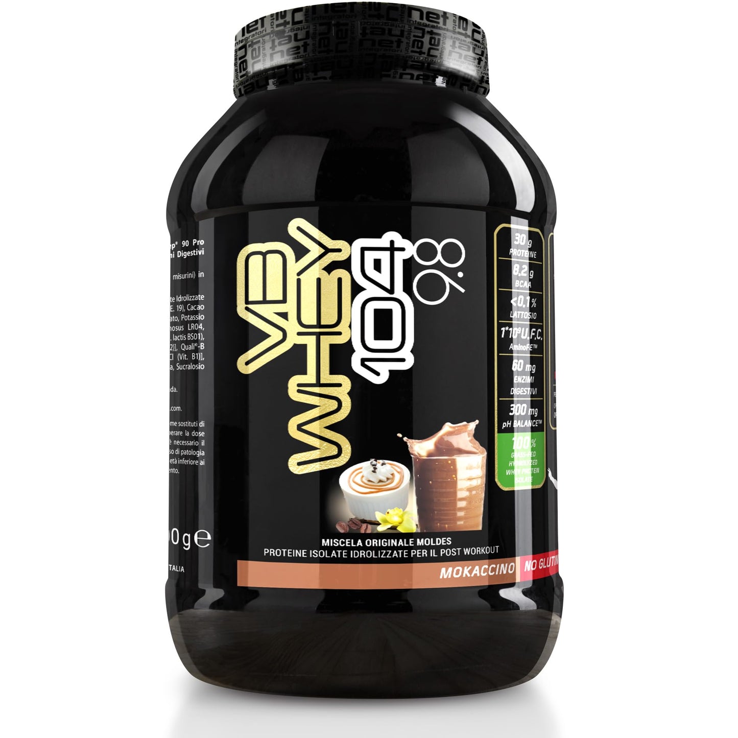 NET Integratori VB WHEY 104 9.8 Optipep - 900g Cioccolato - Proteine Isolate Idrolizzate per via Enzimatica Con EAA e BCAA - Massimizza Sintesi Proteica, Crescita e Mantenimento Muscolare