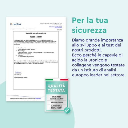 Collagene e Acido Ialuronico Integratore 180 Capsule, + Vitamina C, Biotina, Zinco e Selenio, 1000mg Collagene Idrolizzato + 200mg Acido Ialuronico con Bambù & Silicio