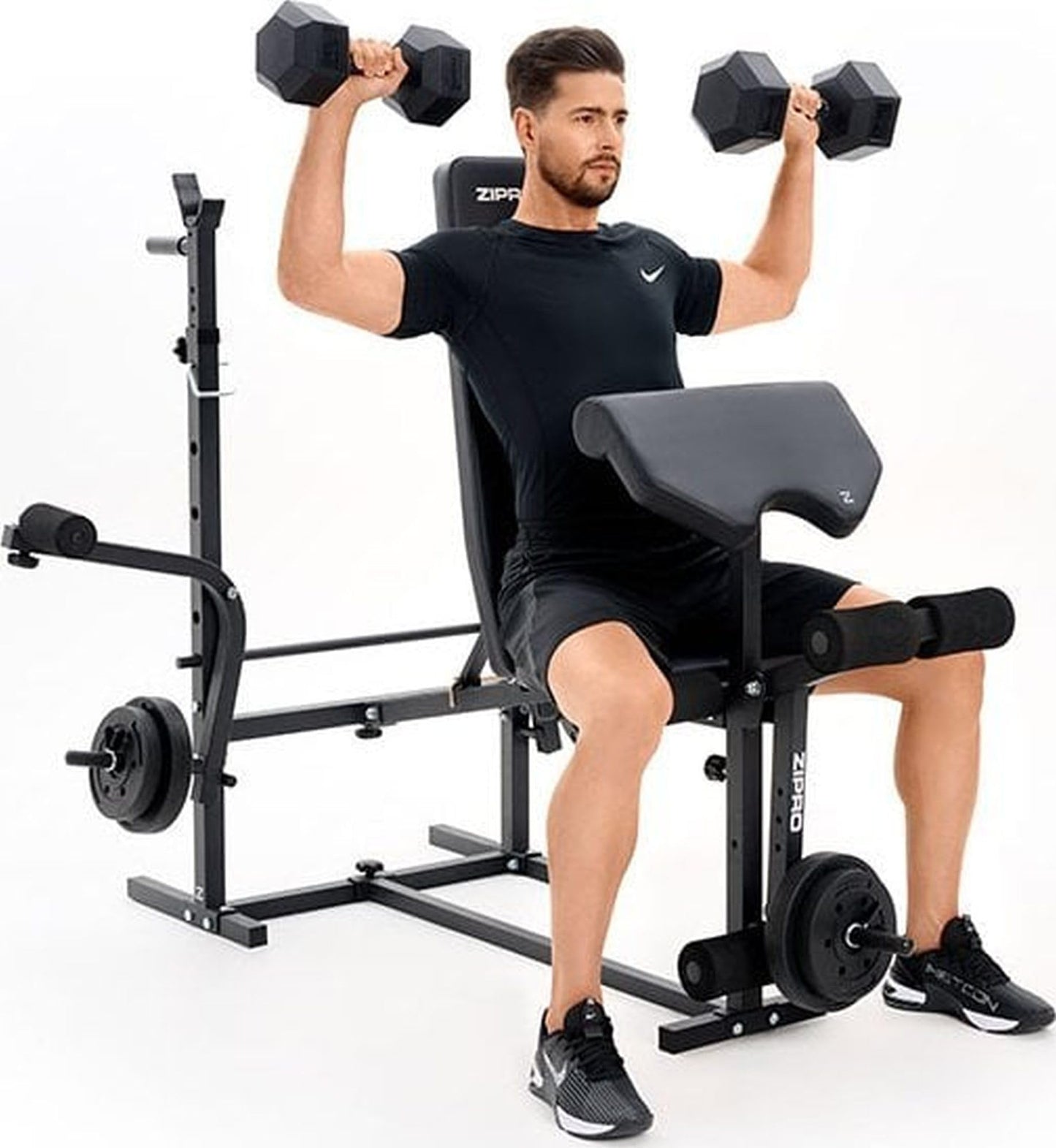 ZIPRO panca pieghevole per allenamento, panca per sollevamento pesi, panca fitness multifunzionale, panca sit up, attrezzi fitness, panca piana, panca pesi, stazione di forza per casa o palestra