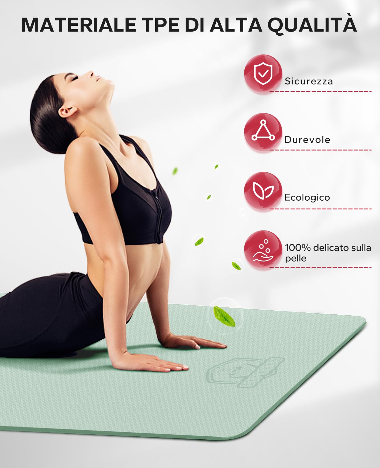 HAPBEAR Tappetino Yoga Grande, 183x122cm /198×137cm×6mm, Antiscivolo Professionale Con Superficie Testurizzata per Yoga, Ginnastica, Allenamento, Pilates