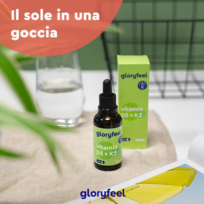 Vitamina D3 K2 50ml in Gocce, Colecalciferolo 1000 UI per Goccia + Vitamina, Menachinone Premium 99,7+% All Trans MK7 (K2VITAL® di Kappa), Integratore Naturale con Pipetta Dosagocce