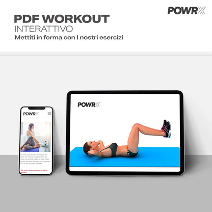 POWRX Tappetino Fitness Antiscivolo 190 x 60, 80, 100 cm - Ideale per Yoga, Pilates e Ginnastica - Extra Morbido e Spessore da 1,5 cm o 1 cm - Ecocompatibile con Tracolla e Sacca Trasporto + Poster