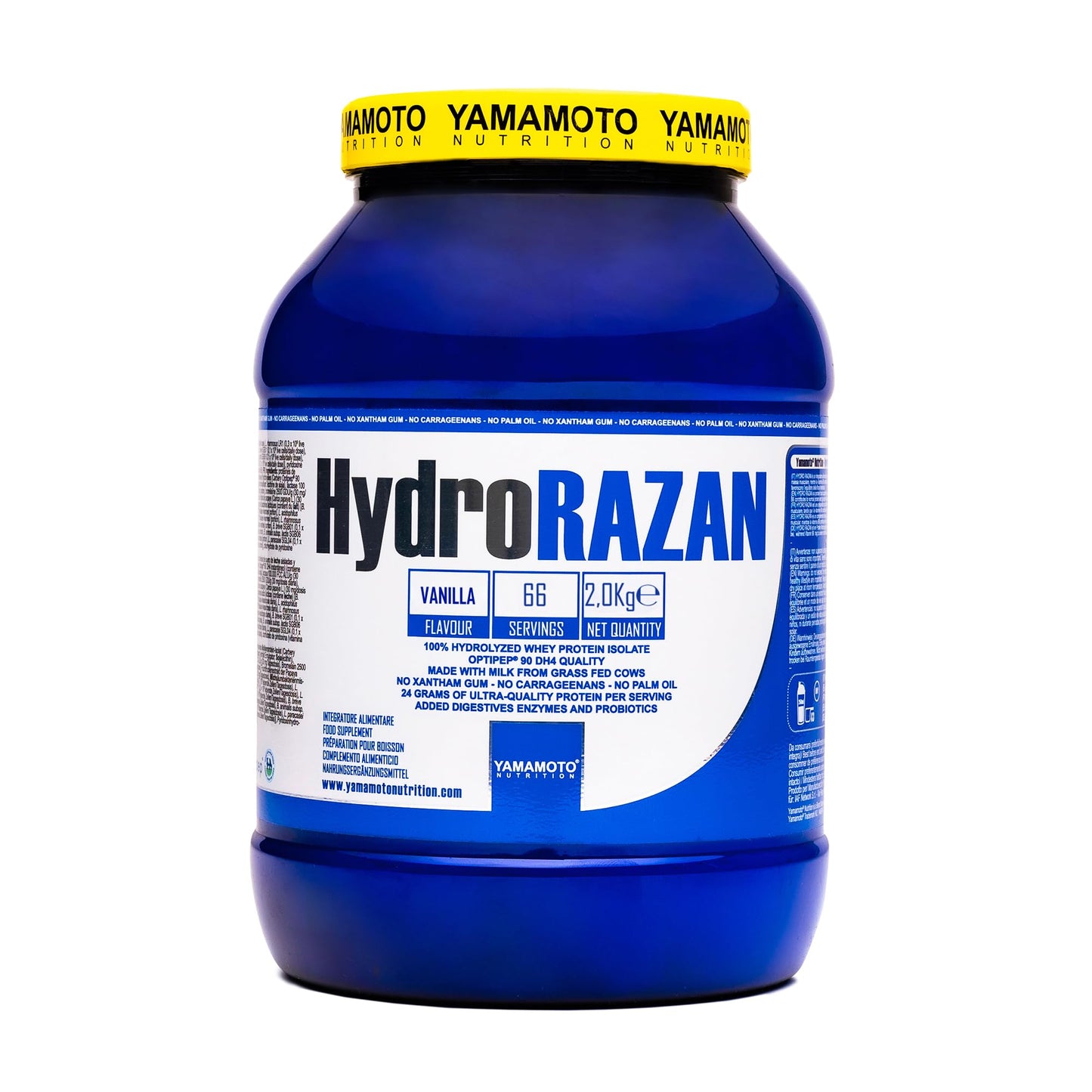 Hydro RAZAN® new formula integratore alimentare a base di proteine del siero del latte idrolizzate Optipep® 90 con aggiunta di probiotici ed enzimi digestivi gusto Cioccolato 700 g