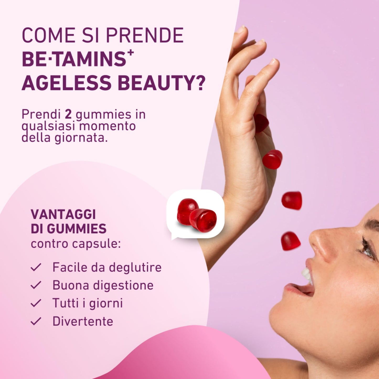 Caramelle Acido Ialuronico Puro Q10 Coenzima Vitamina C Gommose Açai - Idratazione Antietà Elasticità e Lucentezza per la Tua Pelle - Potenti Antiossidanti Naturali 60 Beauty Gummies