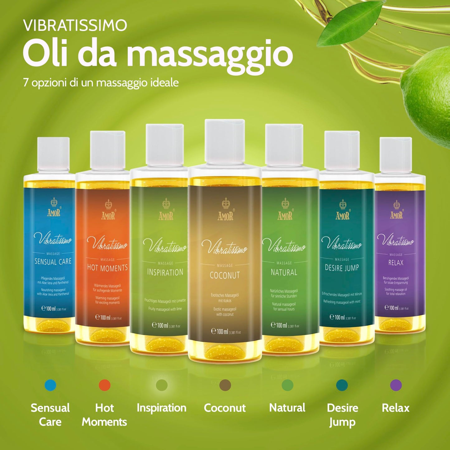 Vibratissimo “Hot Moments”: olio da massaggio riscaldante e lenitivo, 100 ml