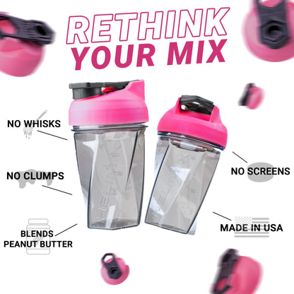 HELIMIX 1,5 Vortex Blender Shaker bottiglia contiene fino a 828 ml | Nessuna palla o frusta | Prodotto negli Stati Uniti | Portatile pre allenamento Proteine del siero di latte shaker tazza | Mescola