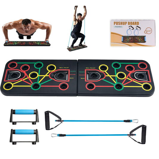 Unipampa Tavola per Flessioni Multifunzione, Push Up Board Staccabile Portatile, Tavola Push-up con Maniglia Push Up, 2 Corde di Trazione