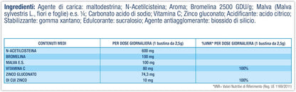 Acetilcisteina ACT 600 PLUS, Integratore Alimentare per Supportare la Salute Respiratoria con N-Acetilcisteina, Bromelina, Vitamina C, Zinco e Malva - 1 Confezione Bipack da 24 Bustine Effervescenti