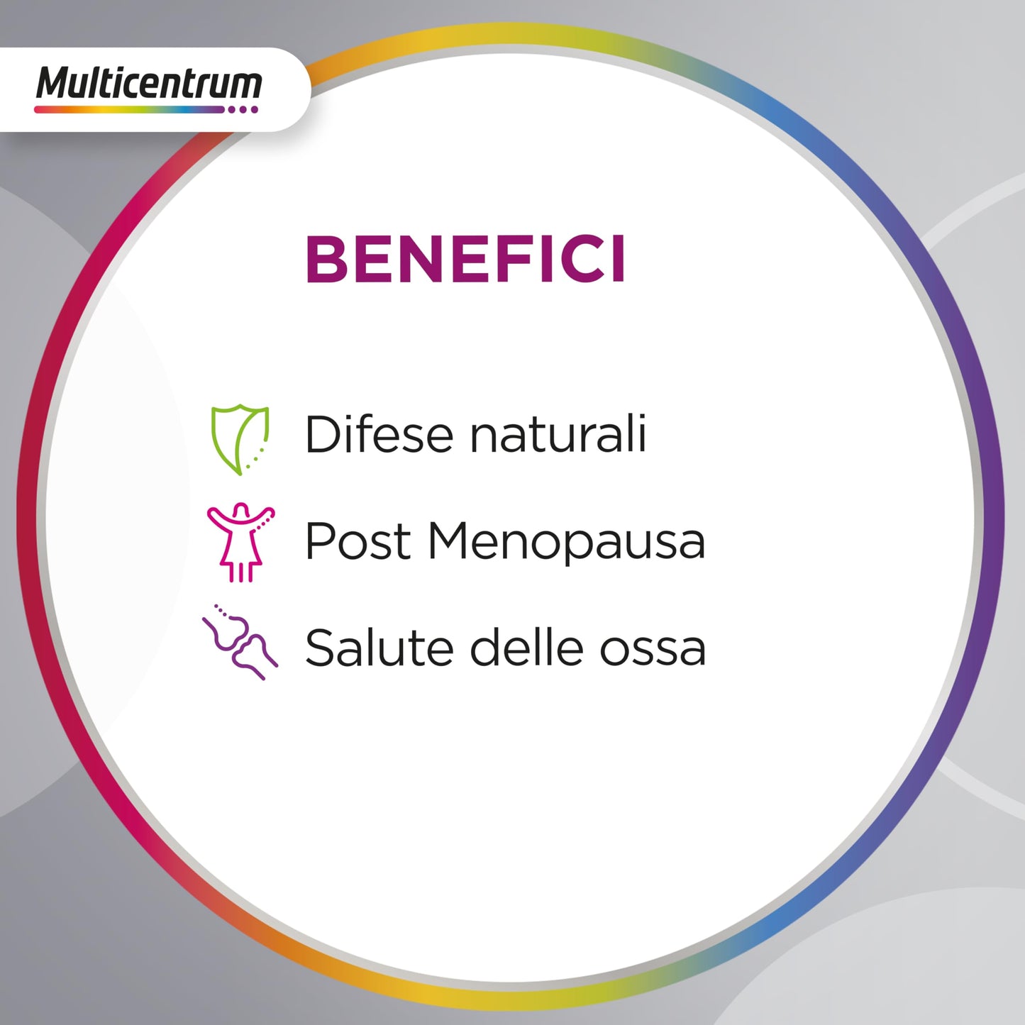 Multicentrum Donna 50+ Integratore Multivitaminico completo, con Magnesio, Vitamina A, D, B12, Calcio, per combattere stanchezza e affaticamento per Donne oltre 50 anni, 100 Compresse