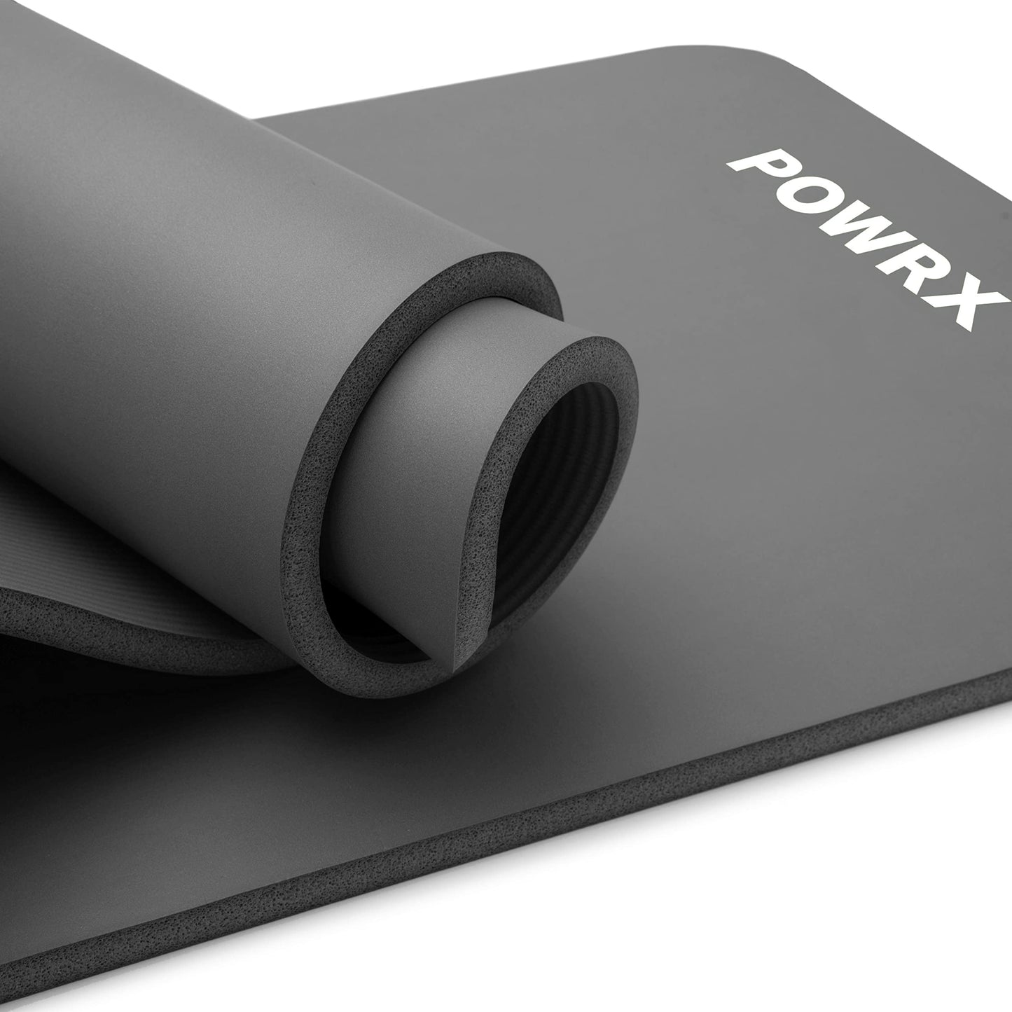 POWRX Tappetino Fitness Antiscivolo 190 x 60, 80, 100 cm - Ideale per Yoga, Pilates e Ginnastica - Extra Morbido e Spessore da 1,5 cm o 1 cm - Ecocompatibile con Tracolla e Sacca Trasporto + Poster