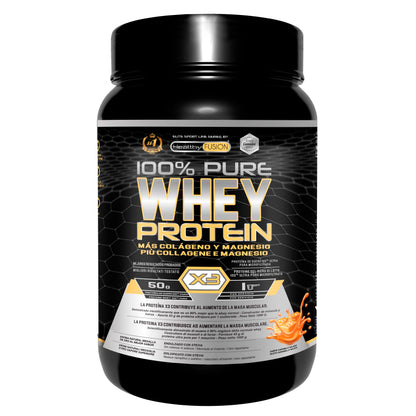 Healthy FUSION Whey protein 100% pura | Proteine whey + collagene + magnesio | Proteine del siero di latte isolate per lo sviluppo muscolare | Massa muscolare pulita | 1000 g (Cioccolato)