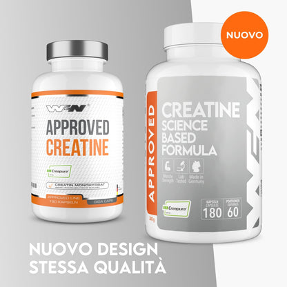 WFN Approved Creatine - Creapure - Neutro - 500 g - Creatina monoidrato - Polvere - Vegano - 146 porzioni - Prodotto in Germania - Testato in laboratorio esterno