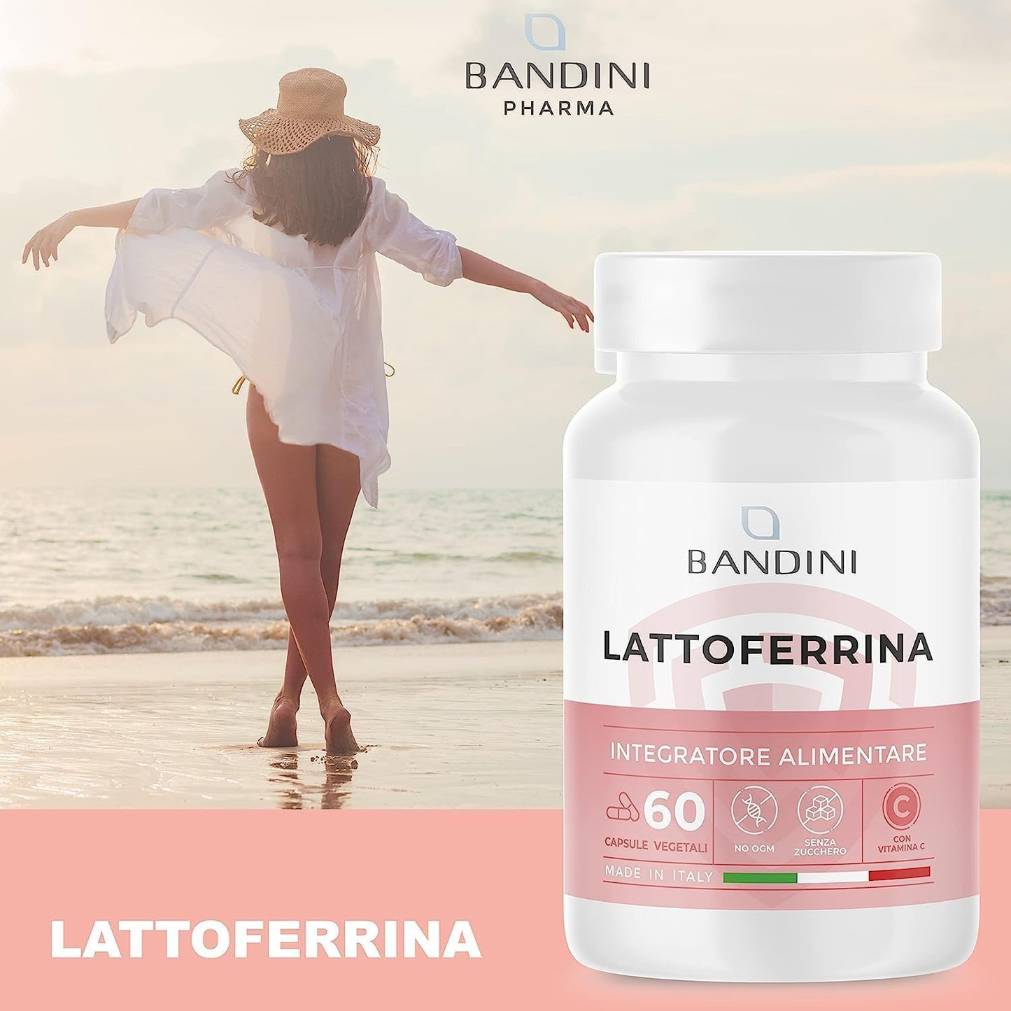 Bandini® LATTOFERRINA 200 Immuno - 200 MG di Lactoferrina per CAPSULA (60 capsule) – Integratore alimentare ad alto dosaggio con Vitamina C - Antiossidante naturale per il Sistema Immunitario