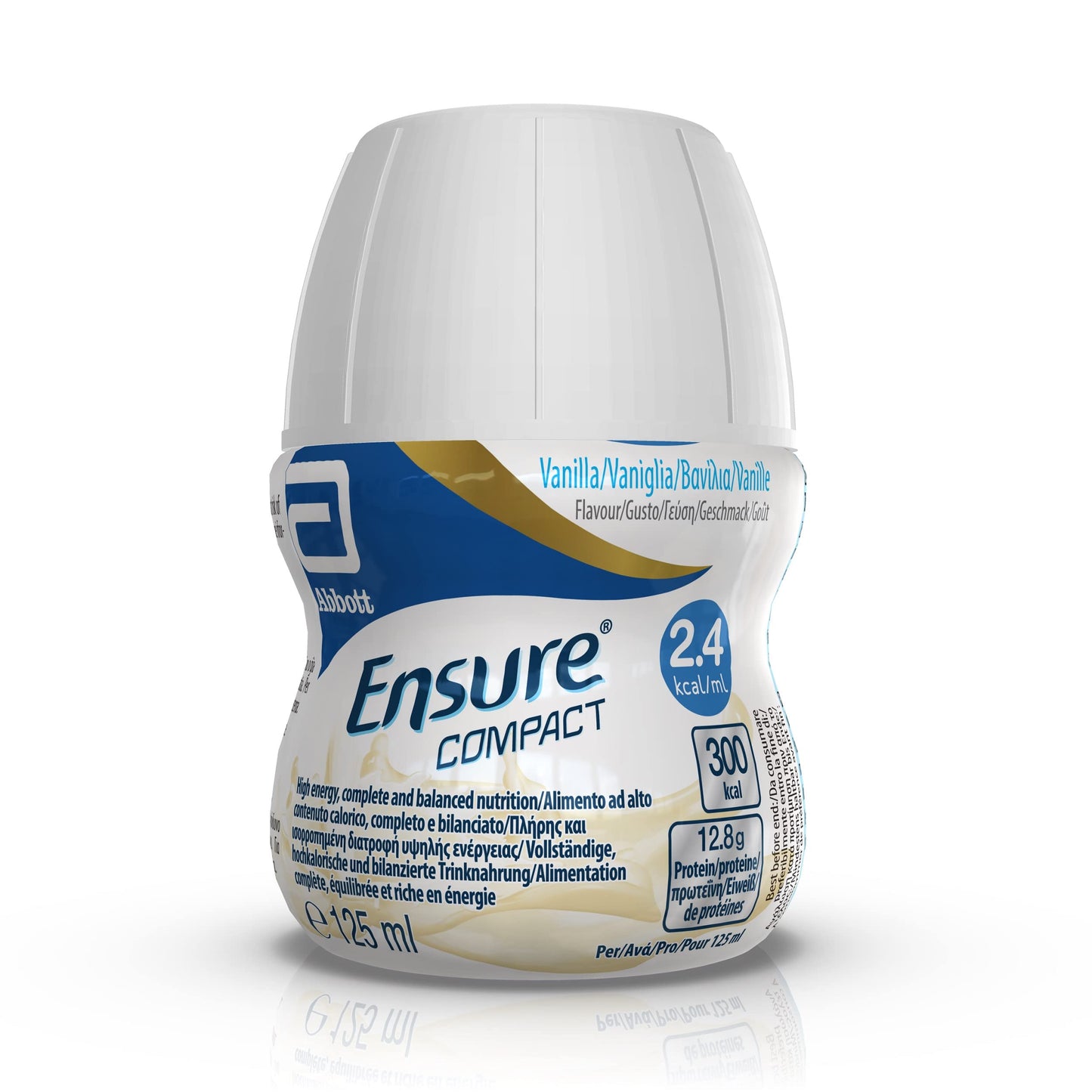 Ensure Compact Supplemento Alimentare Proteico formato Bevanda, Confezione 4x125ml, Gusto Vaniglia