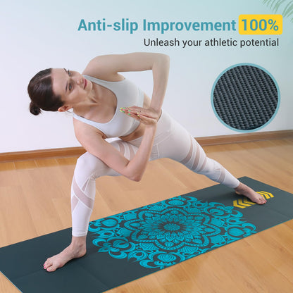 Avoalre Tappetino Yoga Antiscivolo Pieghevole, Tappetino Yoga Antiscivolo in PVC Alta Densità Facile da Piegare per Fitness Yoga Pilates