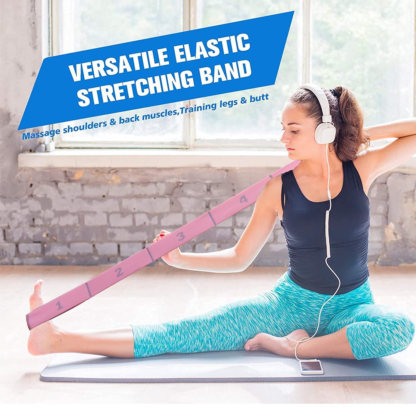 Elastico Fasce di Resistenza, Fitness Elastici e bande Yoga Stretching Band Ceinture Elastiche Cinghia Elastica