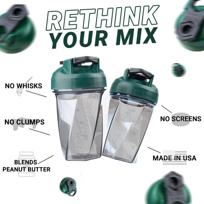 HELIMIX 1,5 Vortex Blender Shaker bottiglia contiene fino a 828 ml | Nessuna palla o frusta | Prodotto negli Stati Uniti | Portatile pre allenamento Proteine del siero di latte shaker tazza | Mescola