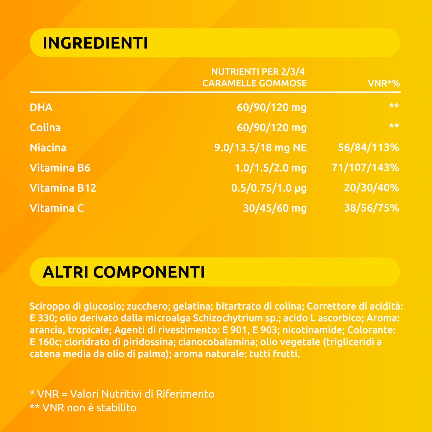 Supradyn Junior Vitamine Gommose Multivitaminico Bambini con Omega 3, Colina, B6, B12, Vitamina C e Niacina, per Integrare l'Alimentazione e Sostenere le Difese immunitarie, 60 Caramelle Gommose