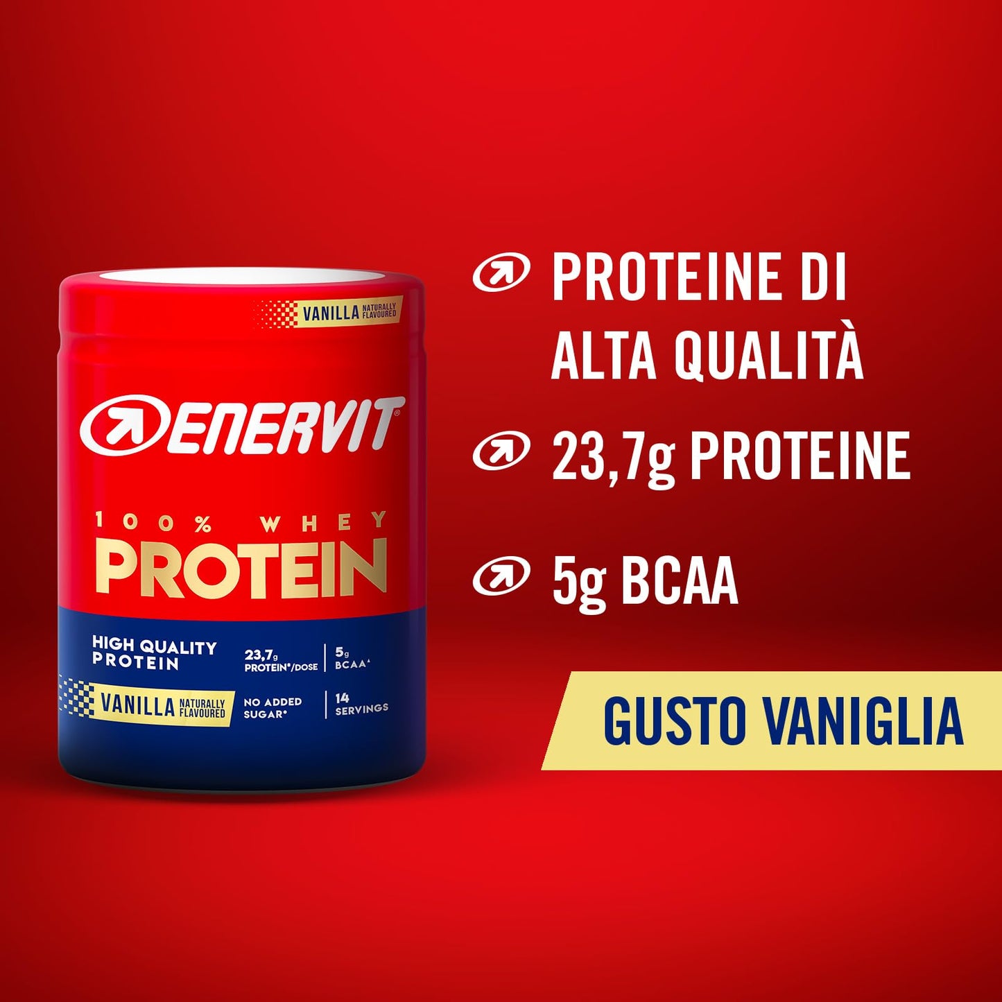 Enervit, 100% Whey Protein, Gusto Cacao, ideale dopo l'Allenamento, Ricco di Vitamina B6, con Proteine dal Siero del Latte, Senza Zuccheri Aggiunti, Barattolo da 420 Grammi