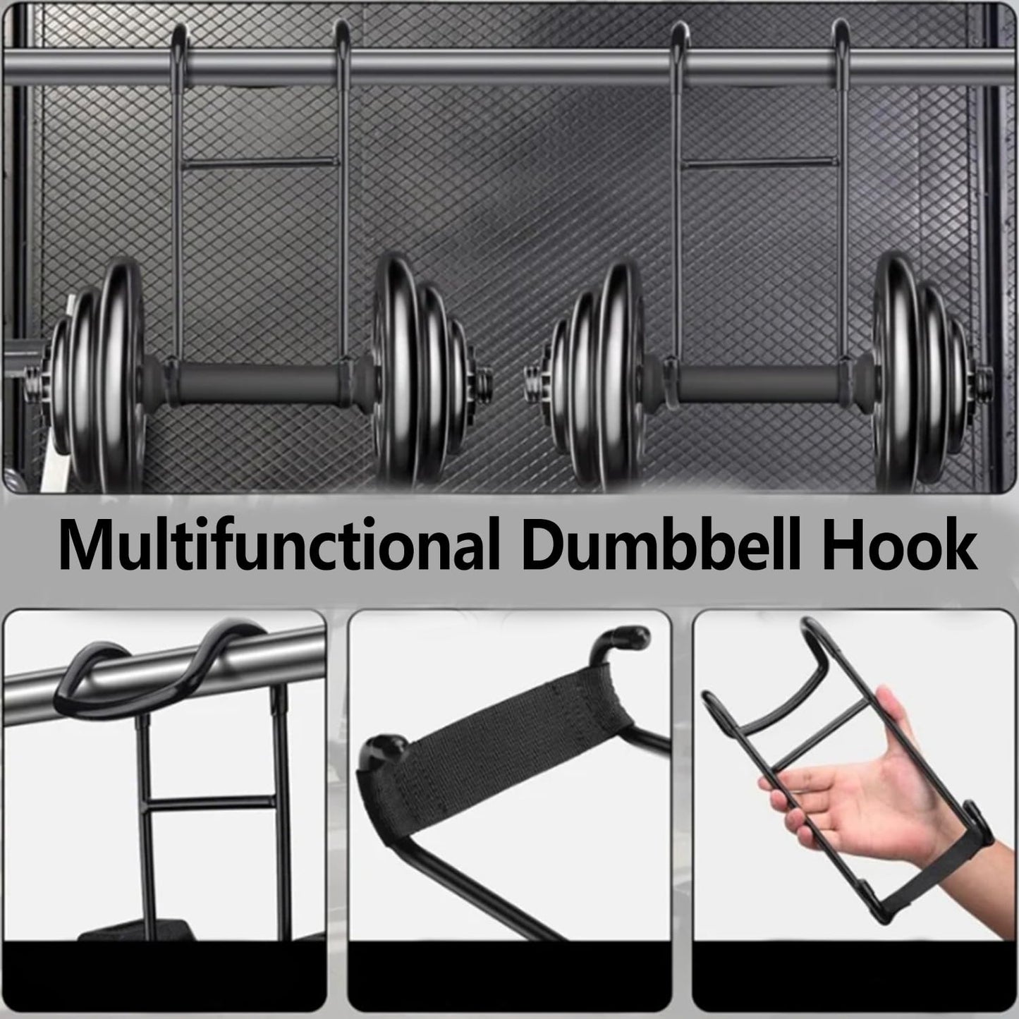 Dumbbell Hooks,2 Pezzi Dumbbell Spotter Hooks,ganci Per Manubri Spotter,ganci Per Sollevamento Pesi,Confezione Da 2 Ganci Per Manubri,capacità Di 102 Kg,attacco Per Bilanciere,panca Con Manubri