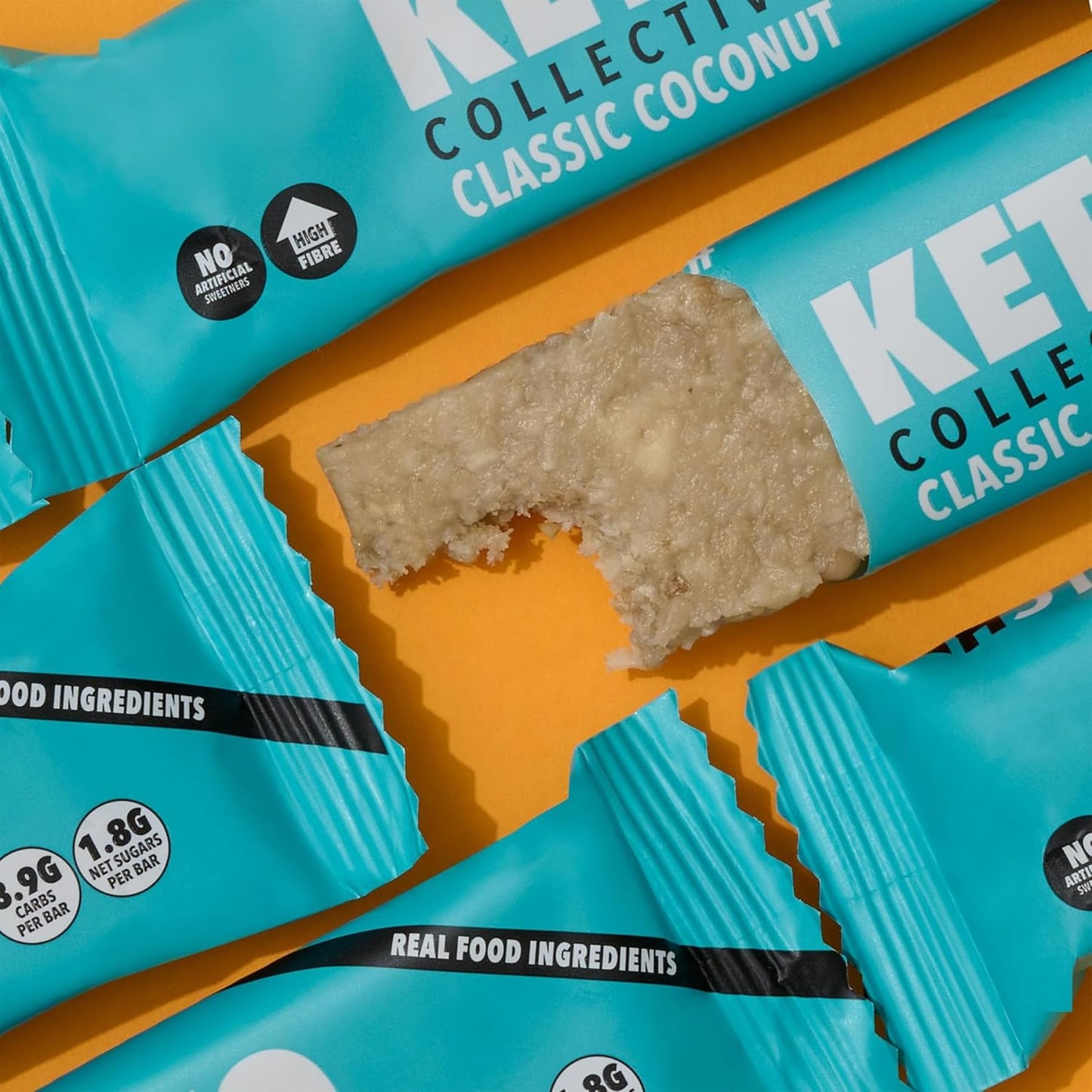 Keto Collective Barrette Cheto | Caramello Salato | 15 x 40g | 2,5g carboidrati netti | Low Carb | Ingredienti Naturali