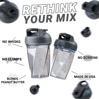 HELIMIX 1,5 Vortex Blender Shaker bottiglia contiene fino a 828 ml | Nessuna palla o frusta | Prodotto negli Stati Uniti | Portatile pre allenamento Proteine del siero di latte shaker tazza | Mescola