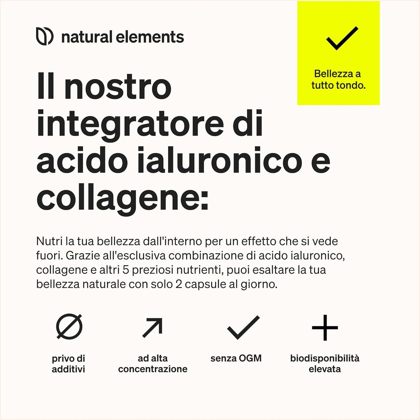 Integratore Capelli 180 capsule con 1000mg Collagene Idrolizzato, 200mg Acido Ialuronico, Vitamina C e Biotina Capelli. Alto Dosaggio, Testato in Laboratorio, per Pelle, Capelli e Unghie