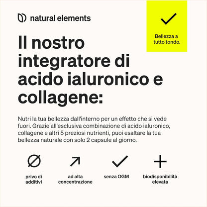 Integratore Capelli 180 capsule con 1000mg Collagene Idrolizzato, 200mg Acido Ialuronico, Vitamina C e Biotina Capelli. Alto Dosaggio, Testato in Laboratorio, per Pelle, Capelli e Unghie