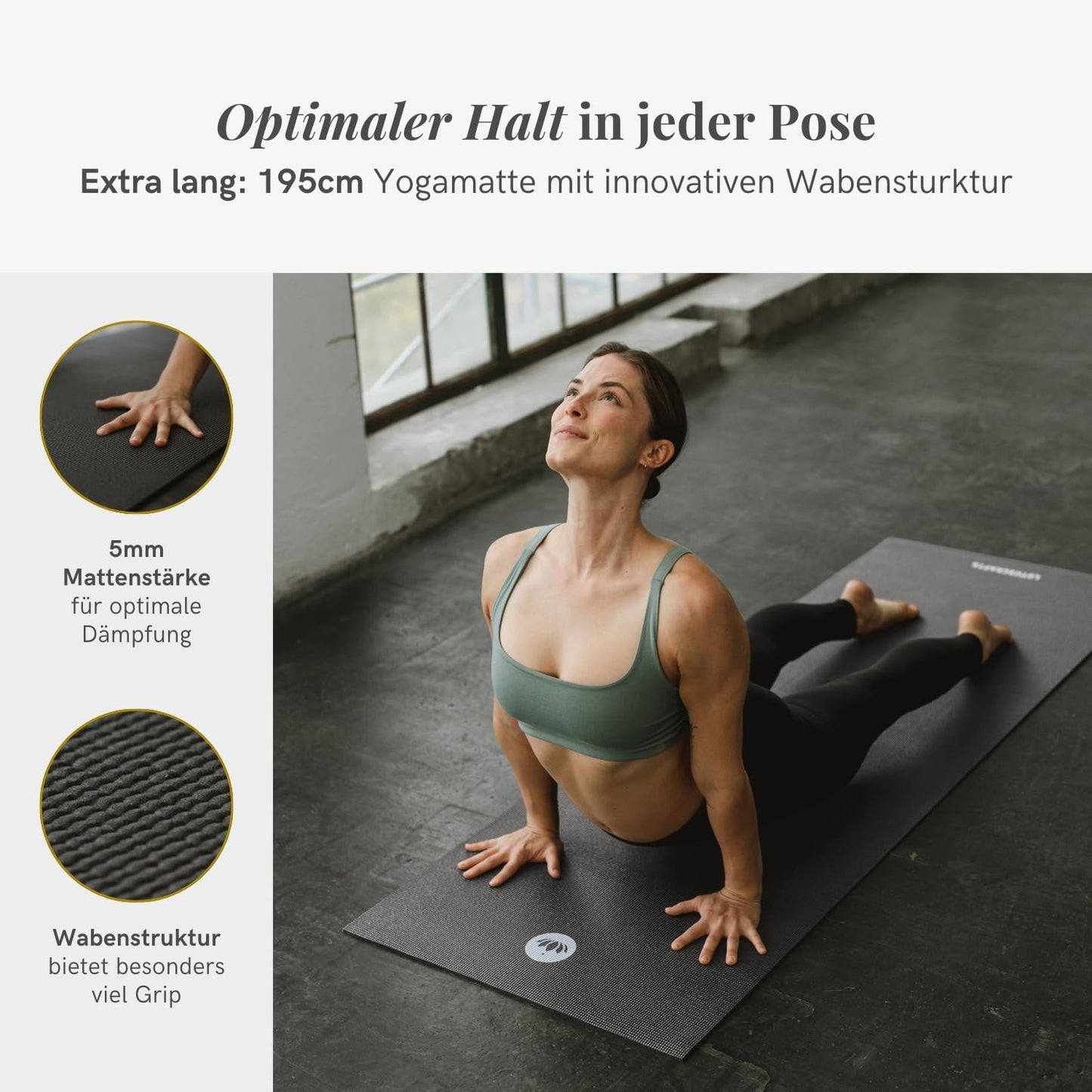 Lotuscrafts Tappetino Yoga Antiscivolo Professionale Mudra Studio XL - Materassino Yoga Antiscivolo per Principianti e Avanzati - Tappeto Yoga Professionale - Yoga Mat