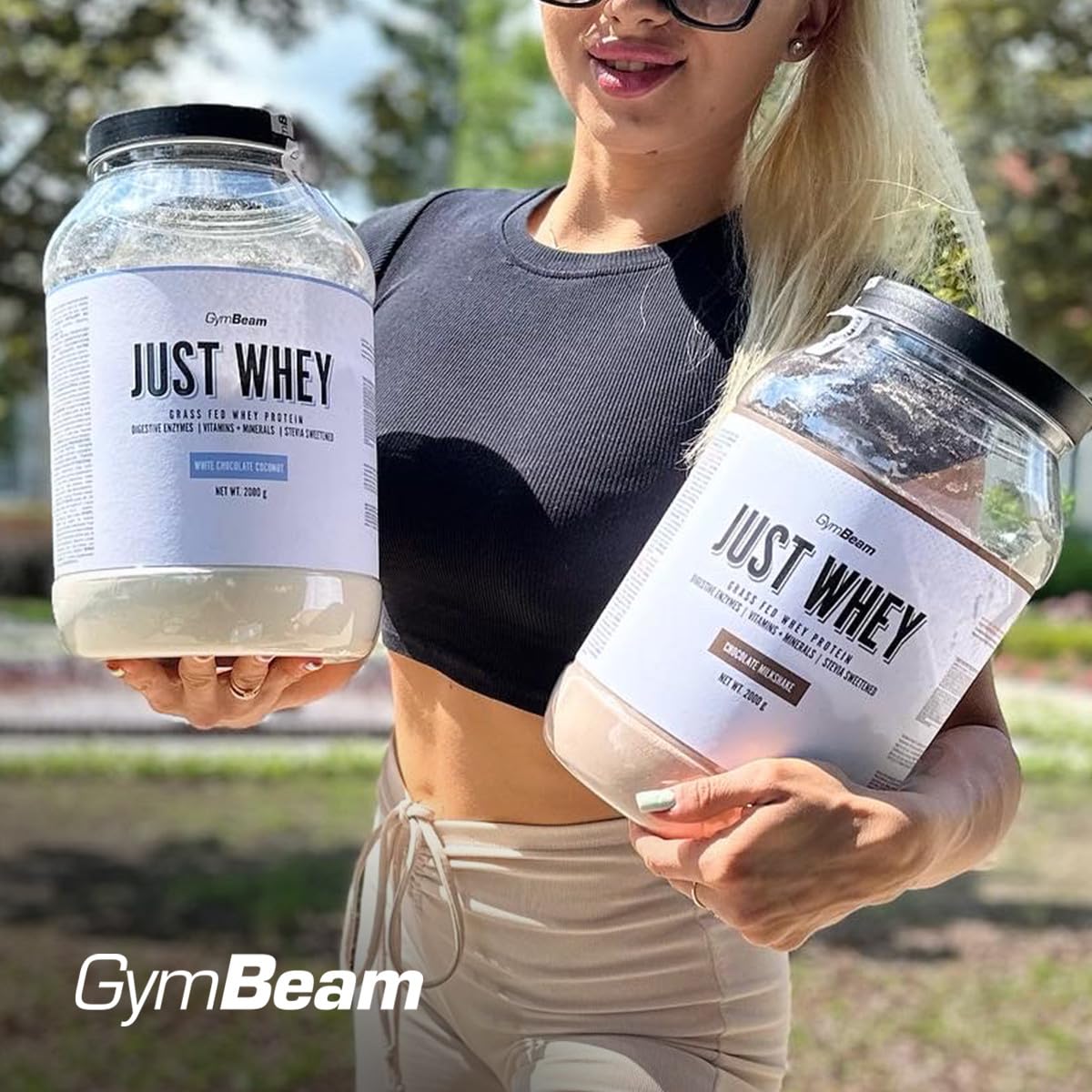 GymBeam Just Whey, Proteine in Polvere Multicomponente da Siero di Latte, Concentrato e Idrolizzato, 22,4g Proteine per Dose, con BCAA e Amminoacidi Essenziali (1000 g, Chocolate Milkshake)