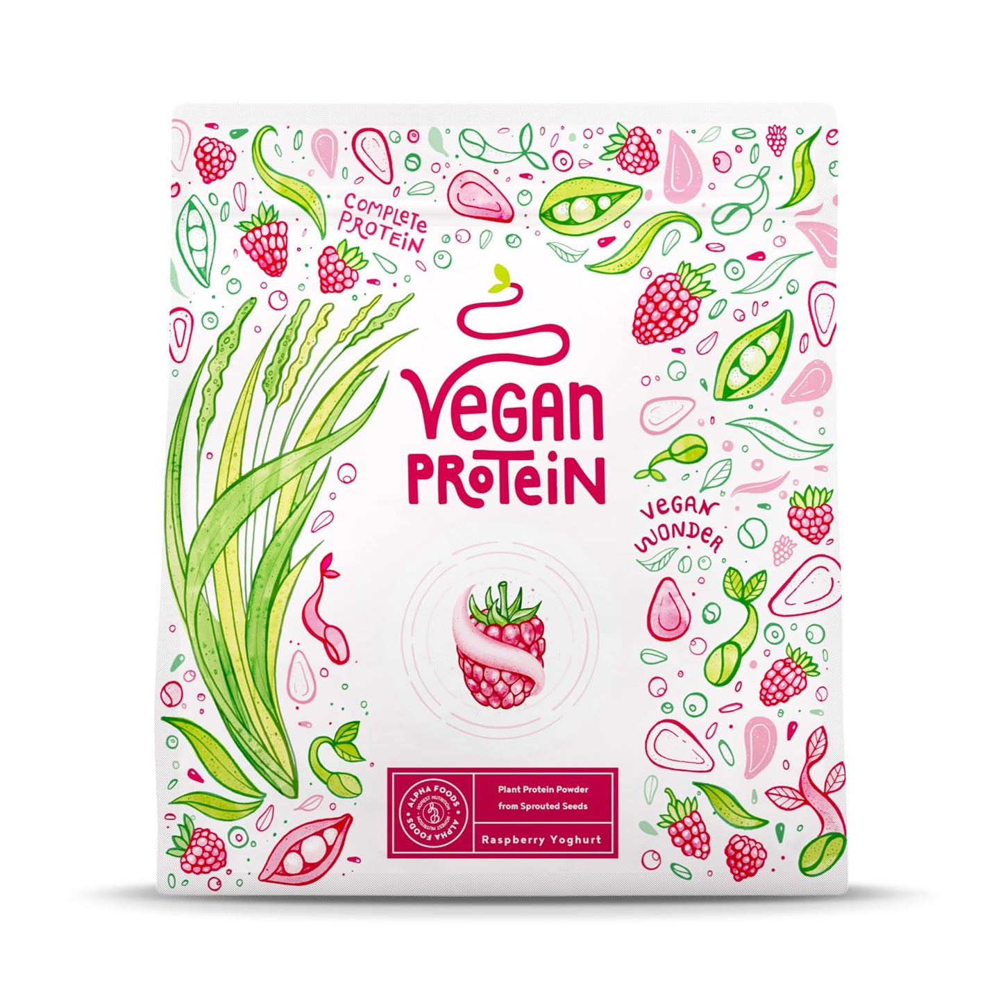 Proteine in Polvere Vegane | Gusto Cioccolato | 21g Proteine | Proteine Vegetali Isolate in Polvere di Pisello, Riso, Girasole e Soia | Massa Muscolare | 1.2kg Vegan Protein Powder | Alpha Foods