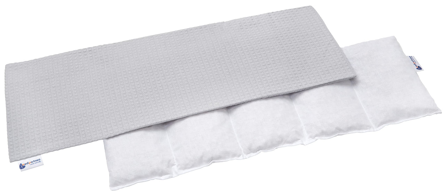 Medi Partners Cuscino Termico noccioli ciliegio 60x20cm 800g 100% Cotone 5 Camere Grande Terapia del freddo Federa sfoderabile (Stelle)